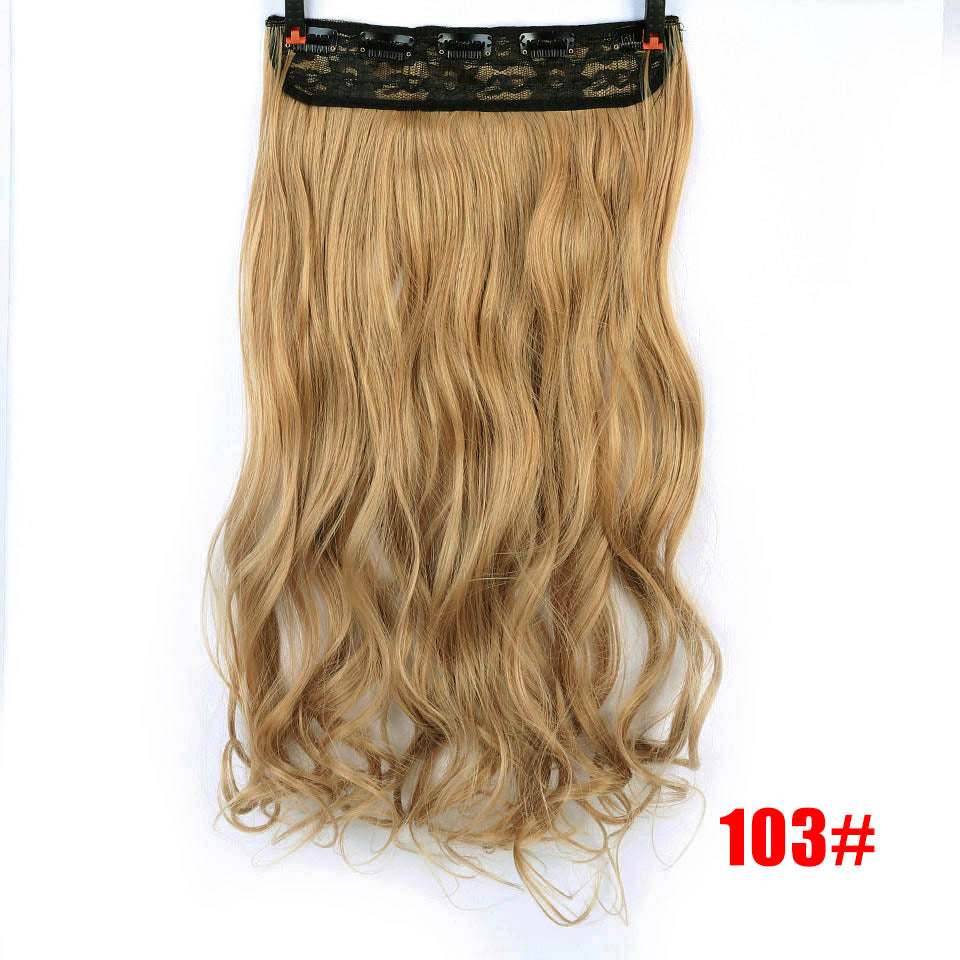 DIFEI Synthetic 24 Inch 5 Clip Long curly Women Clip in Hair Extensions Black Brown High Tempreture Hair Piece