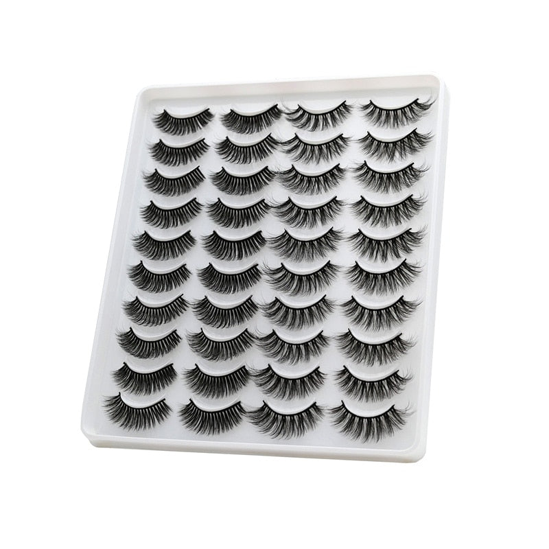 10/20 Pairs of 3D False Eyelashes Naturally Soft and Fluffy Eyelashes Artificial Mink Eyelashes Make up Eyelash  Eyelash Brush