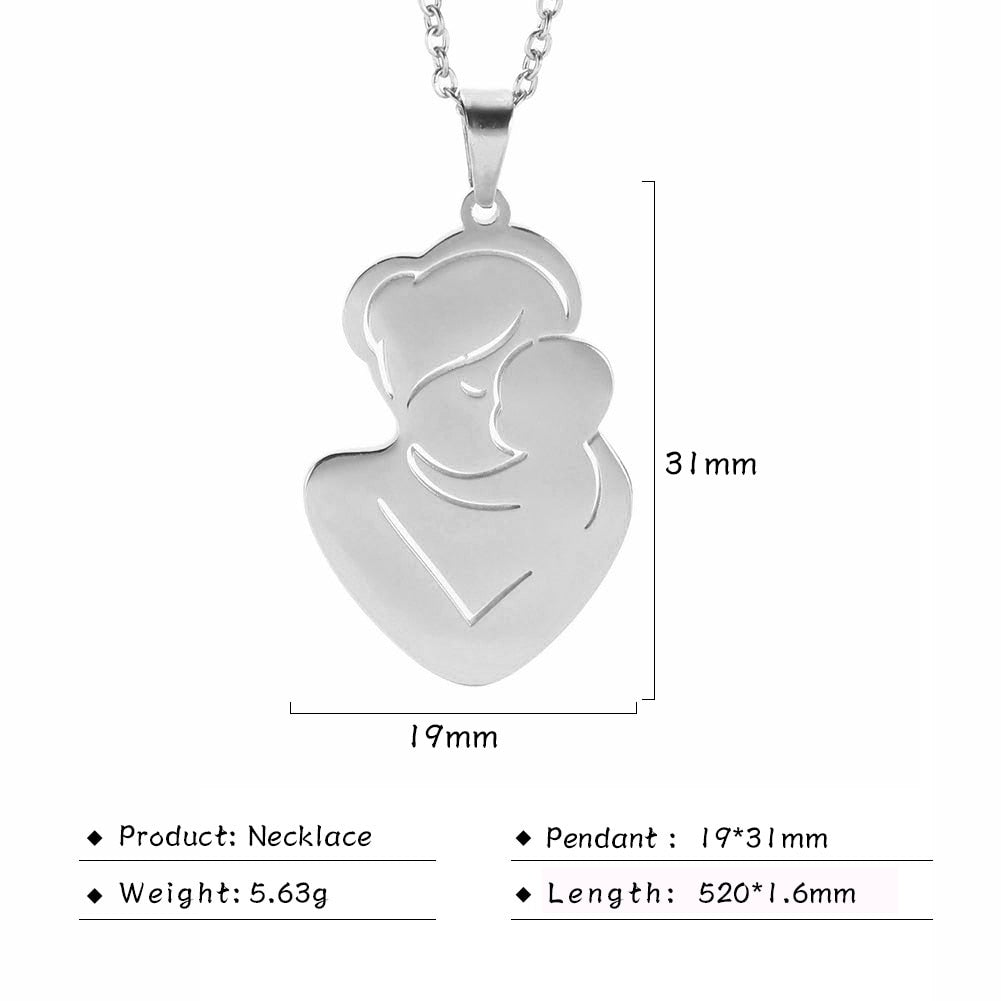 Fishhook Mom Necklace Dad Chain Family Father Mother Day Baby Child Kid Gift For Women Man Stainless Steel Pendant Jewelry