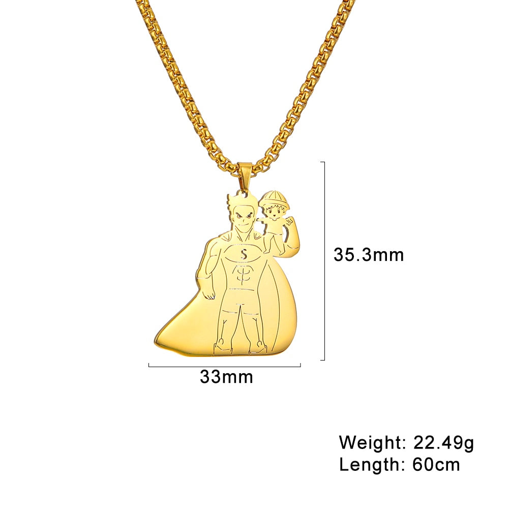 Fishhook Mom Necklace Dad Chain Family Father Mother Day Baby Child Kid Gift For Women Man Stainless Steel Pendant Jewelry