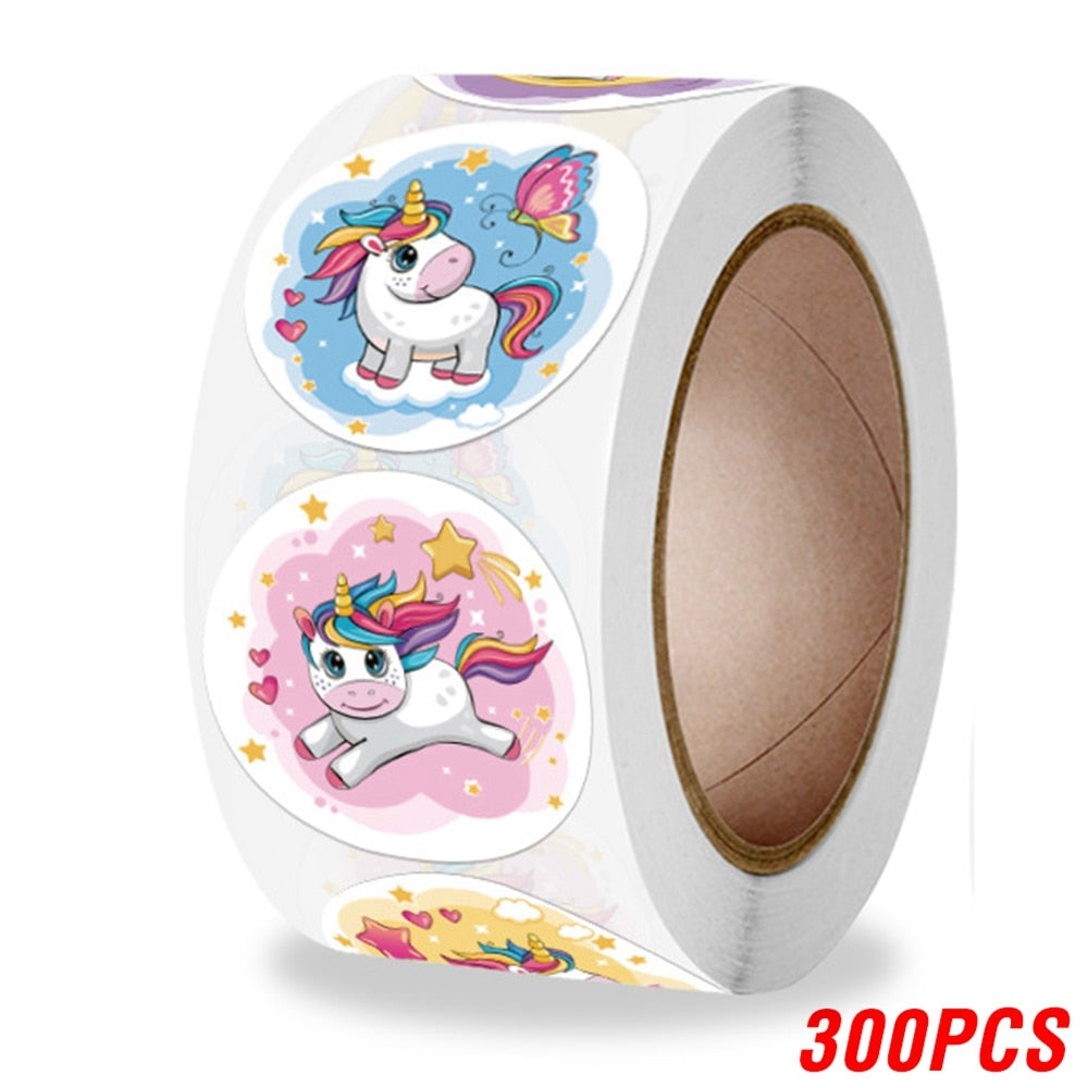 100-500pcs 1inch Cartoon Animal Children Sticker Label Thank You Cute Toy Game Sticker DIY Gift Sealing Label Decoration Supp