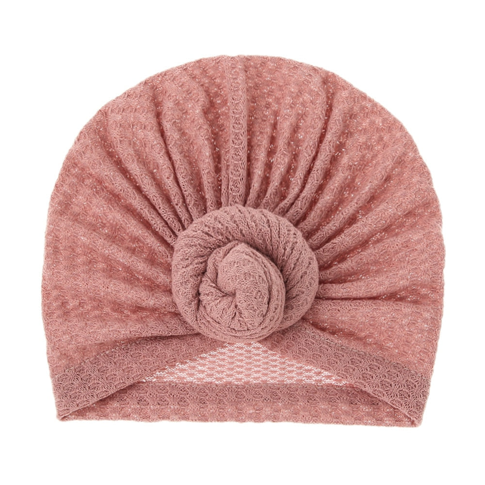 Knot Bow Baby Headbands Toddler Headwraps Baby Girl Flower Turban Hats Elastic Beanies Bonnet Girls Caps Baby Hair Accessories