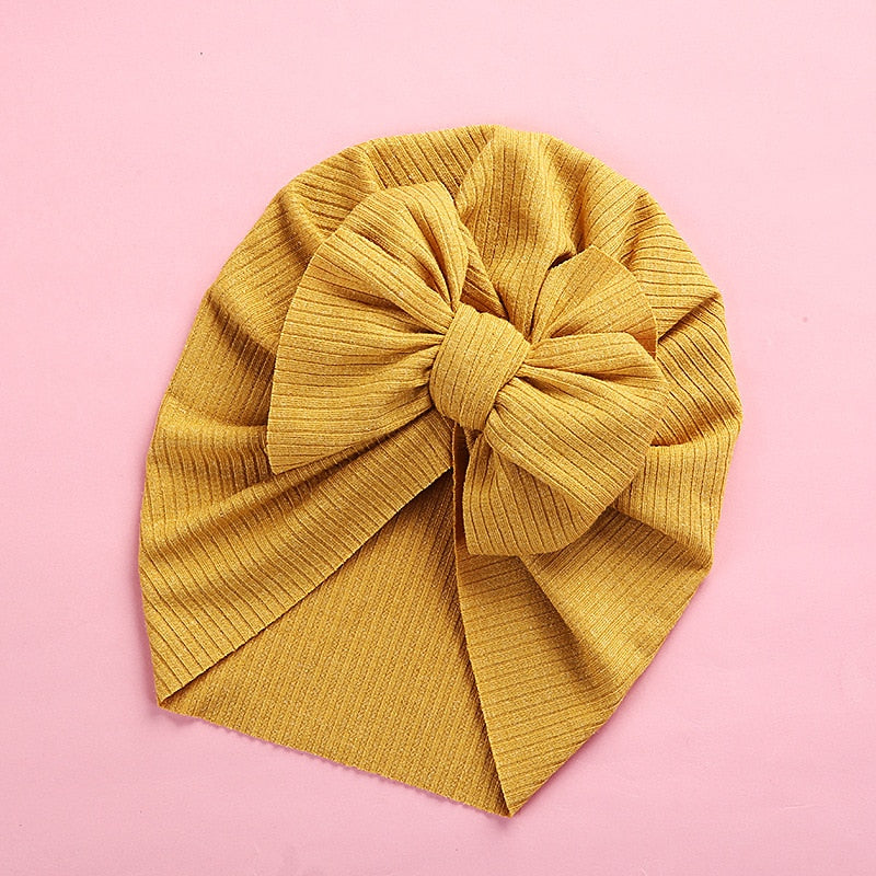 Knot Bow Baby Headbands Toddler Headwraps Baby Girl Flower Turban Hats Elastic Beanies Bonnet Girls Caps Baby Hair Accessories