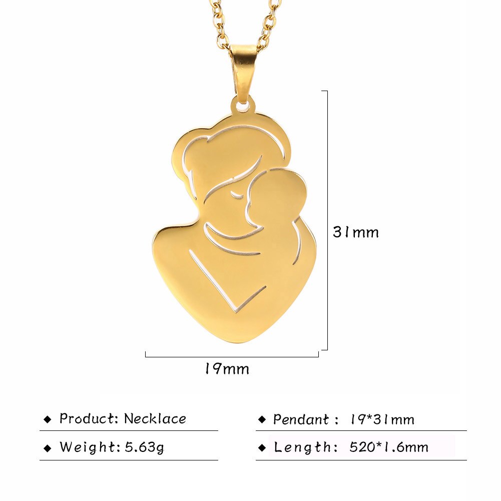 Fishhook Mom Necklace Dad Chain Family Father Mother Day Baby Child Kid Gift For Women Man Stainless Steel Pendant Jewelry