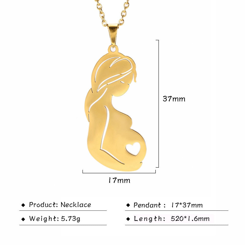 Fishhook Mom Necklace Dad Chain Family Father Mother Day Baby Child Kid Gift For Women Man Stainless Steel Pendant Jewelry