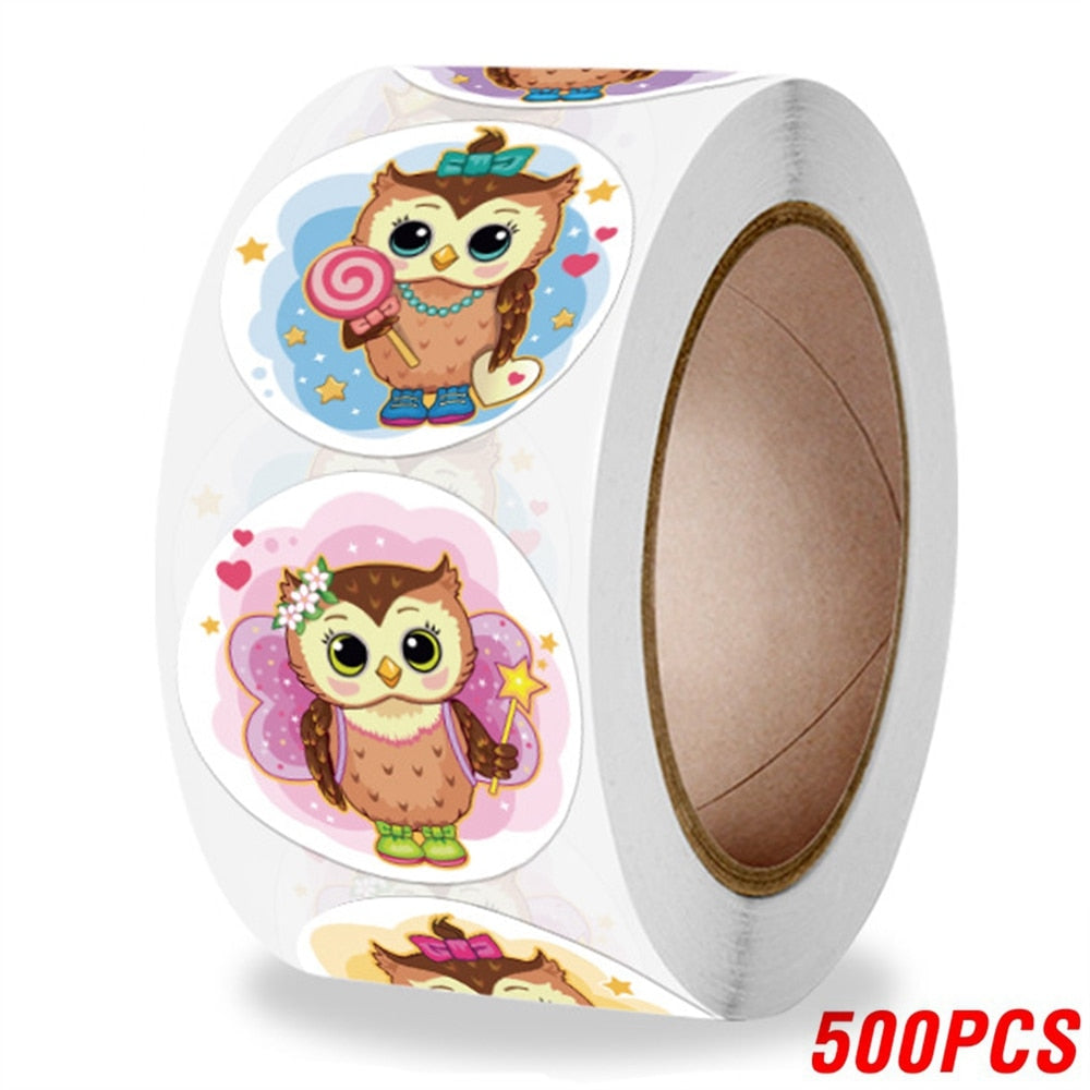 100-500pcs 1inch Cartoon Animal Children Sticker Label Thank You Cute Toy Game Sticker DIY Gift Sealing Label Decoration Supp