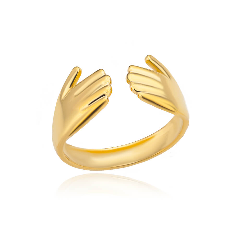 Gothic Hug Muscle Hands Rings For Women Men Adjustable Open Cuff Ring Party Wedding Couple Rings Vintage Jewelry Anillos Bague