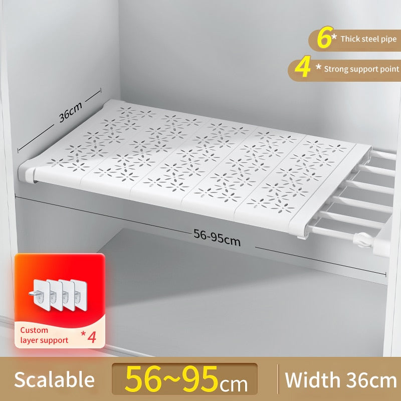 Joybos Cloths Shelves Closet Wardrobe Organizers Storage Shelves Racks Telescopic Shelves Wall Mounted Racks
