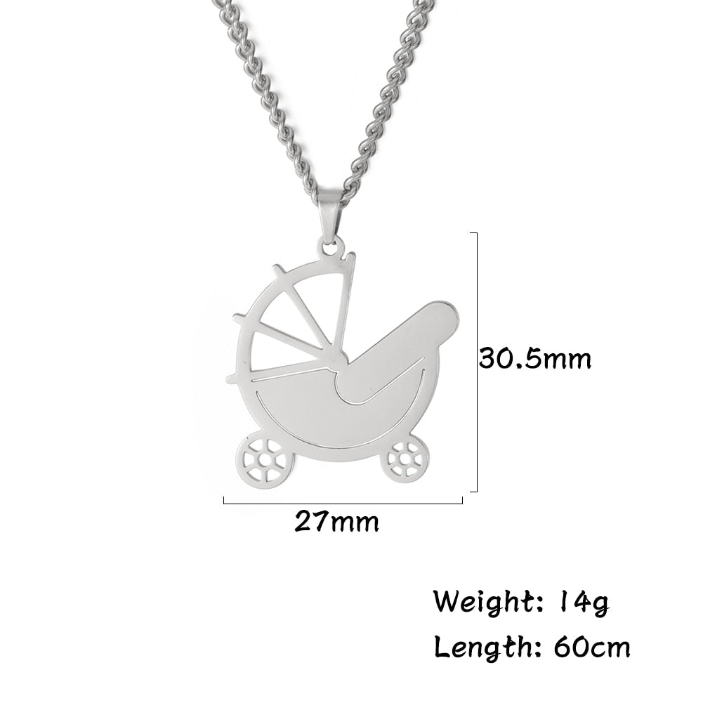 Fishhook Mom Necklace Dad Chain Family Father Mother Day Baby Child Kid Gift For Women Man Stainless Steel Pendant Jewelry