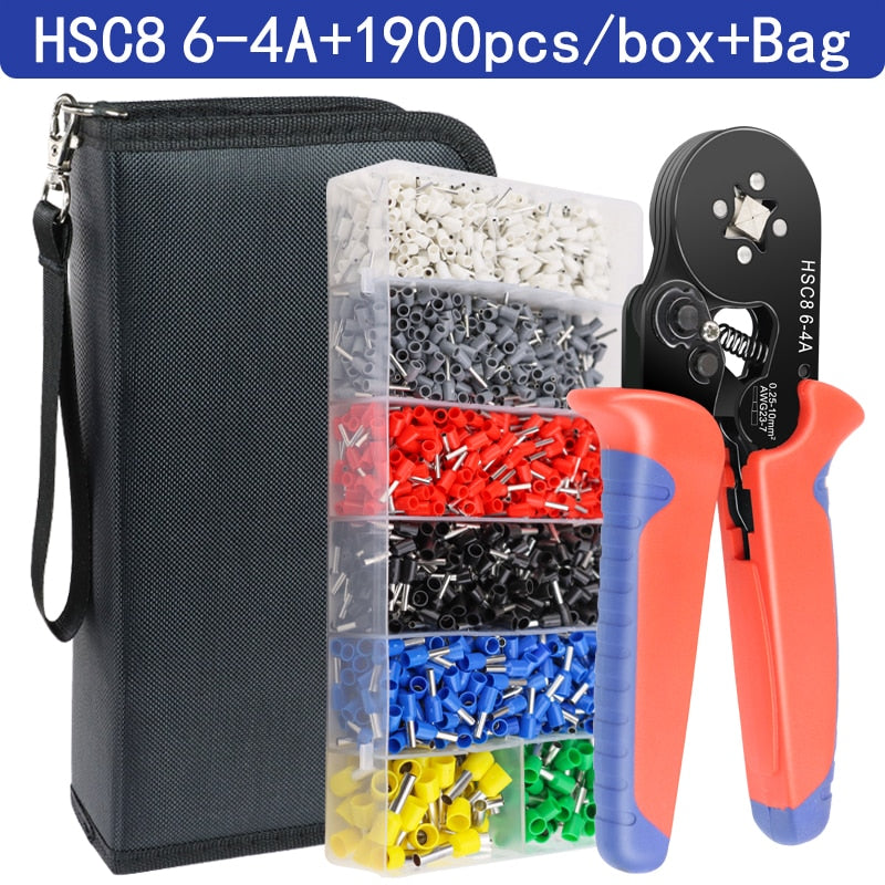 Crimping Pliers Ferrule Sleeves Tubular Terminal Tools HSC8 6-4A/6-6A/16-6（max 0.08-16mm²）Wire Crimper Household Electrical Sets