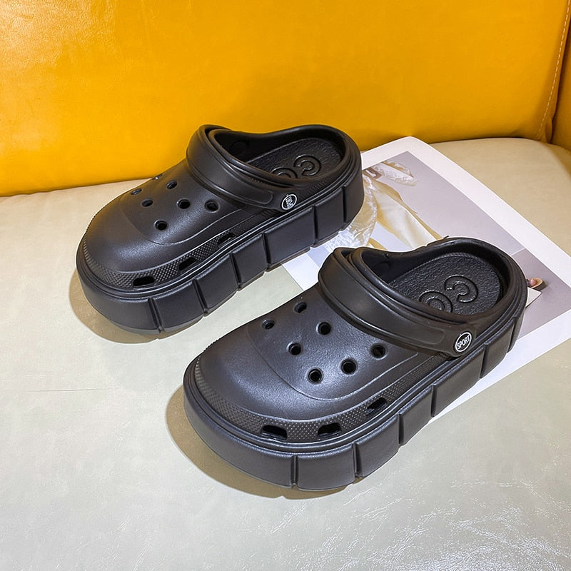 Mo Dou Fashion Charms Clog Shoes Outdoor Women Slippers Thick Sole High Quality Summer Sandals For Girls