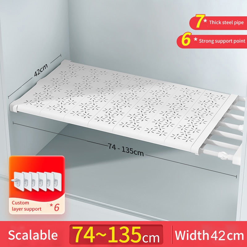 Joybos Cloths Shelves Closet Wardrobe Organizers Storage Shelves Racks Telescopic Shelves Wall Mounted Racks