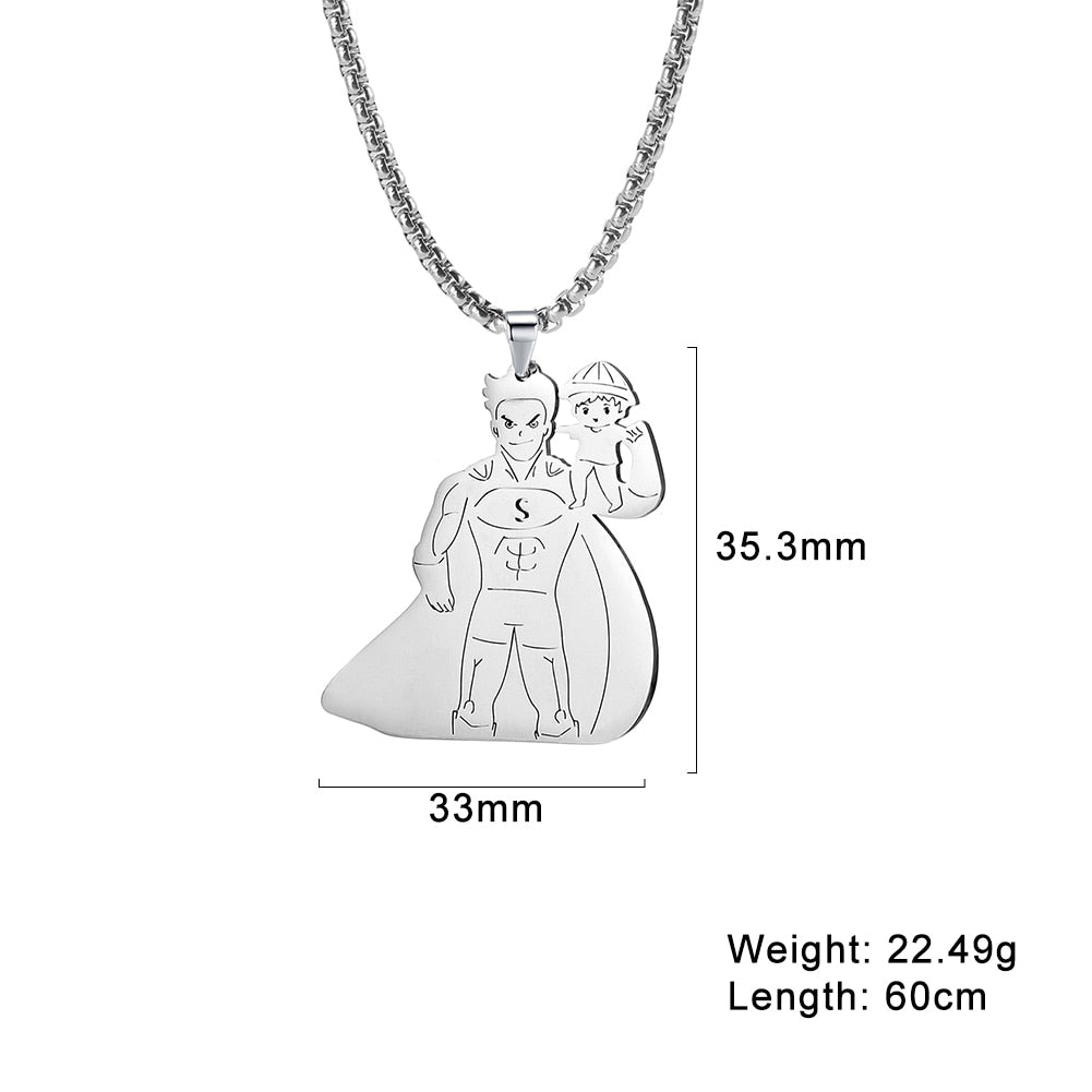 Fishhook Mom Necklace Dad Chain Family Father Mother Day Baby Child Kid Gift For Women Man Stainless Steel Pendant Jewelry