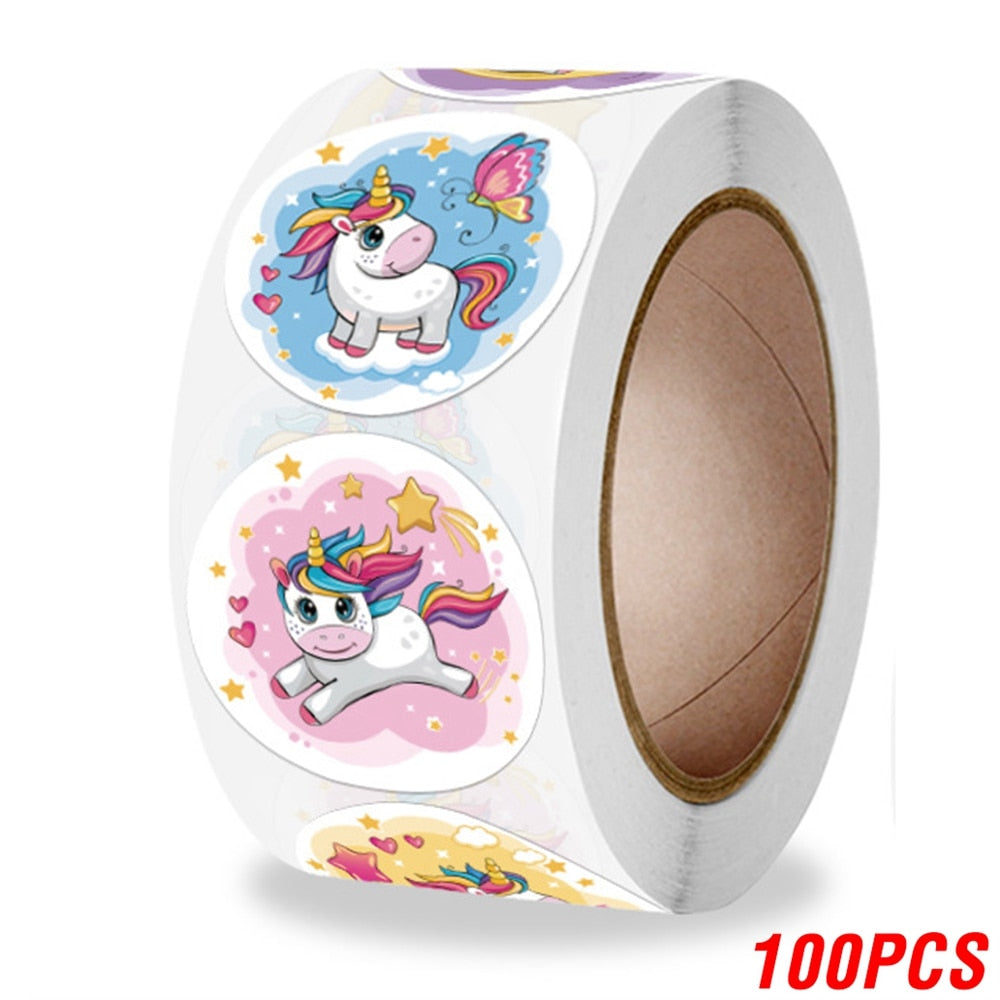 100-500pcs 1inch Cartoon Animal Children Sticker Label Thank You Cute Toy Game Sticker DIY Gift Sealing Label Decoration Supp