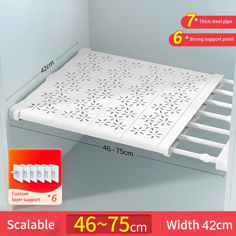 Joybos Cloths Shelves Closet Wardrobe Organizers Storage Shelves Racks Telescopic Shelves Wall Mounted Racks