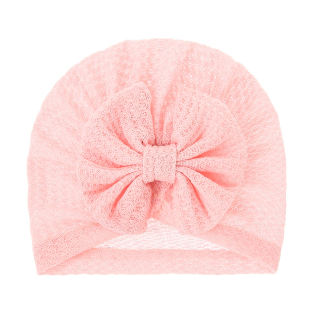 Knot Bow Baby Headbands Toddler Headwraps Baby Girl Flower Turban Hats Elastic Beanies Bonnet Girls Caps Baby Hair Accessories