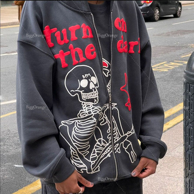 Harajuku Foaming 3D Print Lovers Sweatshirt Y2k Clothes Men Clothing Homie Hoodie Women Tracksuit Men Streetwear Zip Hoodie