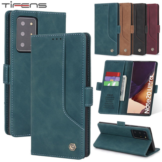 Luxury Leather Case For Samsung Galaxy Note 20 Ultra 10 9 Plus Note20ultra Magnetic Flip Wallet Card Slots Phone Bag Cover Coque